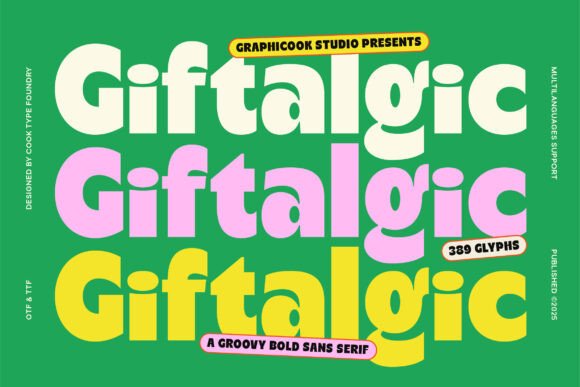 Giftalgic: A Bold, Nostalgic Sans Serif Font for Digital Branding