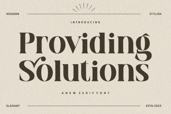 Providing Solutions: A Serif That Earns Its Place