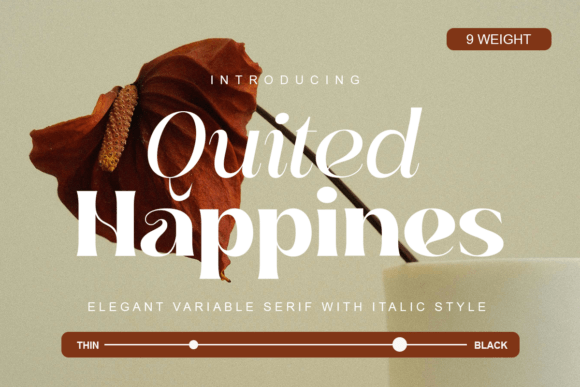 Quited Happines: A Serif Font That Feels Like Handmade Elegance