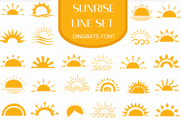 Sunrise Line Set: A Bright, Clean Dingbat Font for Branding